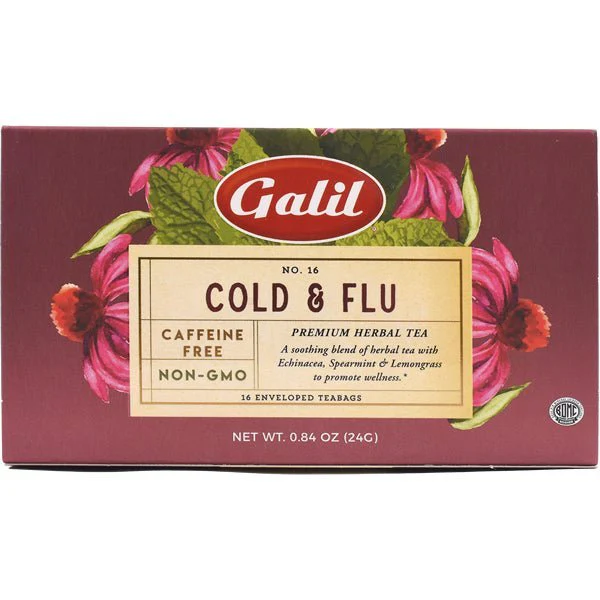 Galil Cold & Flu Herbal Tea | 16 Tea Bags - 1.41 oz.